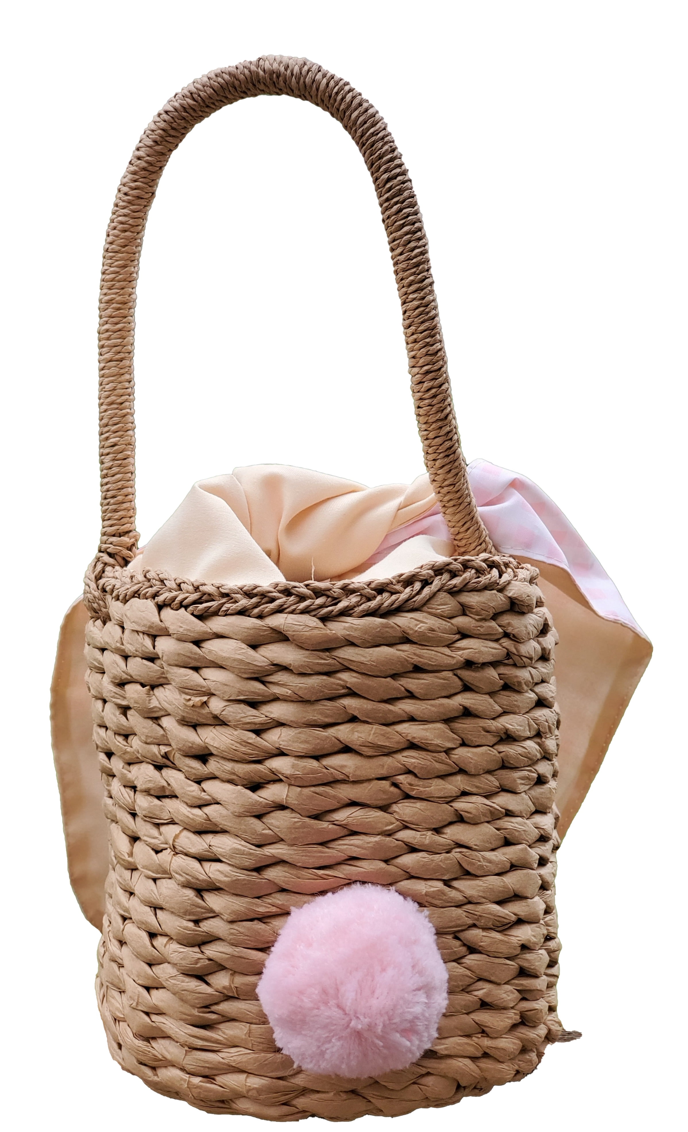 Easter Bunny Basket Rattan With Ears and Tail