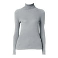thumbnail image 2 of BOOMILK Women's Ribbed Turtleneck Sweater Slim Fit Lightweight Long Sleeve Pullover Sweater, 2 of 4
