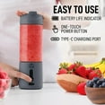 thumbnail image 6 of Zulay Kitchen Portable Blender USB Rechargeable Personal Juicer Ice Crushing Fruit Juice Mixer for Shakes and Smoothies Dark Silver, 6 of 8