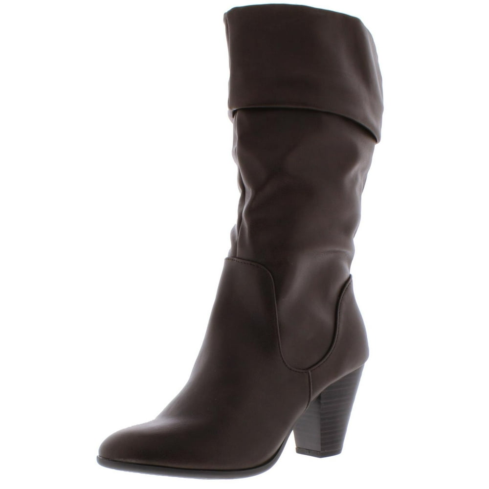Esprit - Esprit Womens Oliana Faux Leather Slouchy Mid-Calf Boots Brown ...