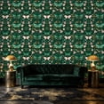 thumbnail image 3 of Peel and Stick Wallpaper Butterflies Floral Botanical Dark Green Nature Wall Mural 23.6in x 9.8ft Self Adhesive Removable Wall Paper Renter Friendly Wallpaper for Nursery Bedroom Cabinets, 3 of 8