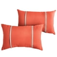 thumbnail image 3 of Sunbrella  Melon Coral Orange with Cast Silver Indoor/Outdoor Lumbar Pillows Set of 2 12 in L x 18 in W, 3 of 5