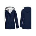 thumbnail image 6 of MarinaVida Women Winter Coat Solid Rain Jacket Outdoor Plus Size Waterproof Hooded Raincoat Windproof, 6 of 6