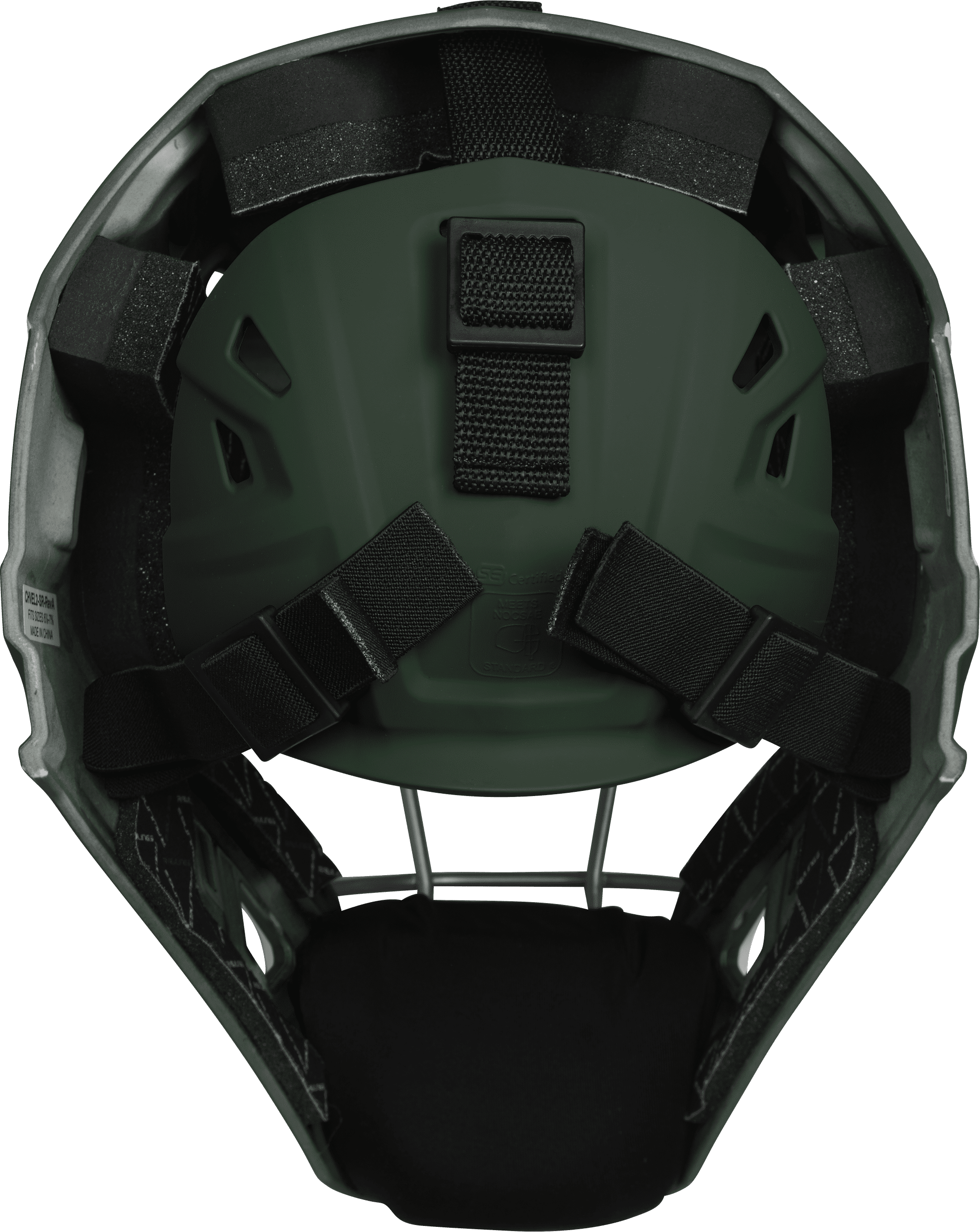 RawlingsVelo Baseball Senior Catcher's Helmet | Dark Green/White | Senior
