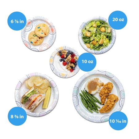 GREAT VALUE DISPOSABLE PAPER PLATES, 10″, 100 COUNT