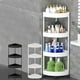 thumbnail image 1 of Xihbxyly Estante de Esquina para Baño, Organizador Desmontable de 4 Niveles, Ruedas, Drenaje Eficiente, Diseño Compacto, Solución de Almacenamiento para Baño, 85 X 36 Cm, Color Blanco y Negro., 1 of 6