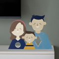 thumbnail image 4 of Estatuas familiares modernas de escritorio, manualidades de PVC, juguete de escritorio para tienda de oficina, decoración de ventana, boda para niños, Hijo Mamá Papá Sunnimix estatua de la familia, 4 of 7
