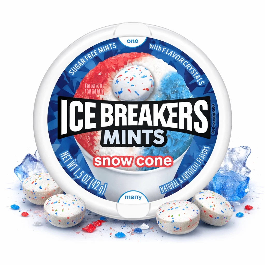 Ice Breakers Snow Cone Sugar-Free Mints, 1.5 oz Tin, 8 Count