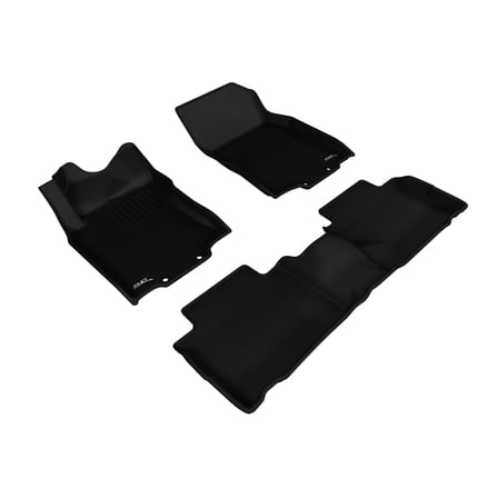 3D MAXpider Custom Fit Kagu Floor Mat (Black) Compatible with Nissan Rogue 2014-2020 - Full Set