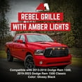 thumbnail image 3 of AMERICAN MODIFIED Front Grille w/Amber Lights for 2013-2018 Dodge Ram 1500, 3 of 12