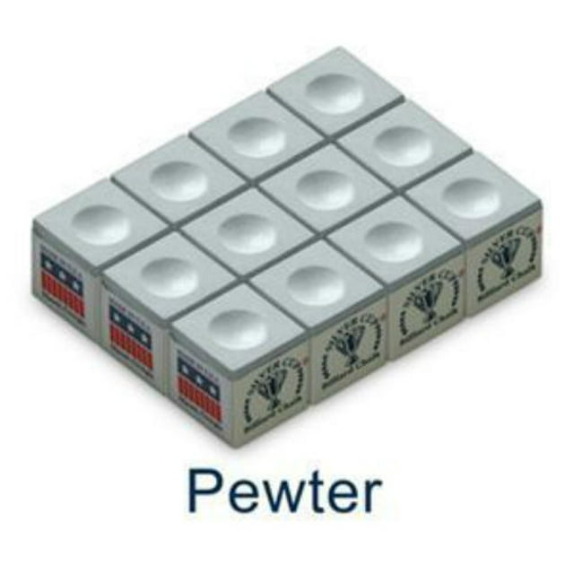 One Dozen PEWTER Silver Cup Pool Cue Chalk