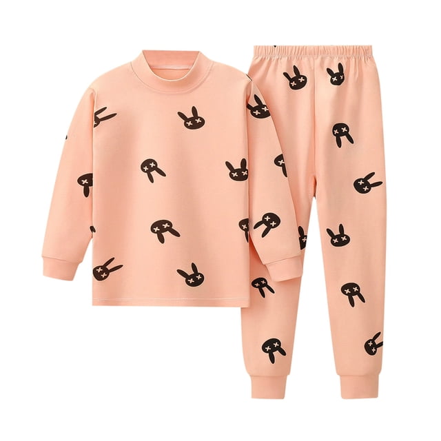 Ensemble de Pyjama en Coton pour Filles et Garçons, Haut à Manches Longues et Pantalon