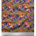 thumbnail image 1 of Soimoi Cotton Voile Fabric Text & Hen Bird Print Fabric by the Yard 56 Inch Wide, 1 of 3