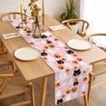 thumbnail image 3 of Halloween Pink Table Runner - 90 Inch Long, Kitchen Dining Table Runner Dresser Scarves, Black White Ghost Orange Skull Pumpkin Farmhouse Decor for Coffee Tables Wedding Party Banquet, 3 of 8