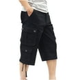 thumbnail image 2 of cllios Cargo Capri Pants for Men Relaxed Fit Multi Pockets Shorts Work Tactical Cropped Pants Casual Hiking Cargo Pants, 2 of 8