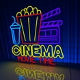 thumbnail image 3 of Handmadetneonsign Welcome Cinema Neon Sign, Cinema Popcorn Wall Art Decor, Home Movie Theater Wall Decor, 3 of 5
