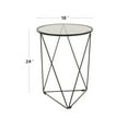 thumbnail image 4 of HomePop Metal Accent Table Triangle Black Base Round Mirror Top, 4 of 5