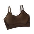 thumbnail image 1 of Qarigey Chaleco corto sólido sin mangas corsé chalecos cómodo transpirable alta elasticidad camiseta sin mangas ropa interior ropa de verano Prendas para la parte del cuerpo Café Qarigey AP017932-03, 1 of 6