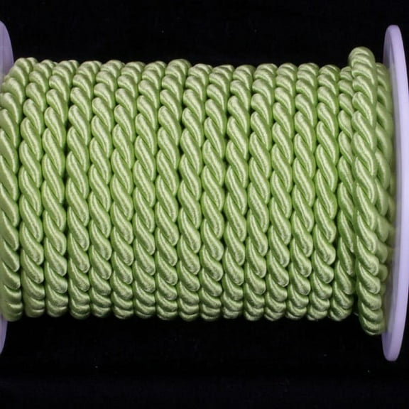 Lime Green Braided Cording Wired Craft Ribbon 0.25" x 17 Yards