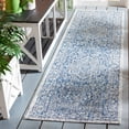 thumbnail image 2 of SAFAVIEH Courtyard Joey Medallion Indoor/Outdoor Runner Rug, Light Grey/Navy, 2'3" x 8', 2 of 13