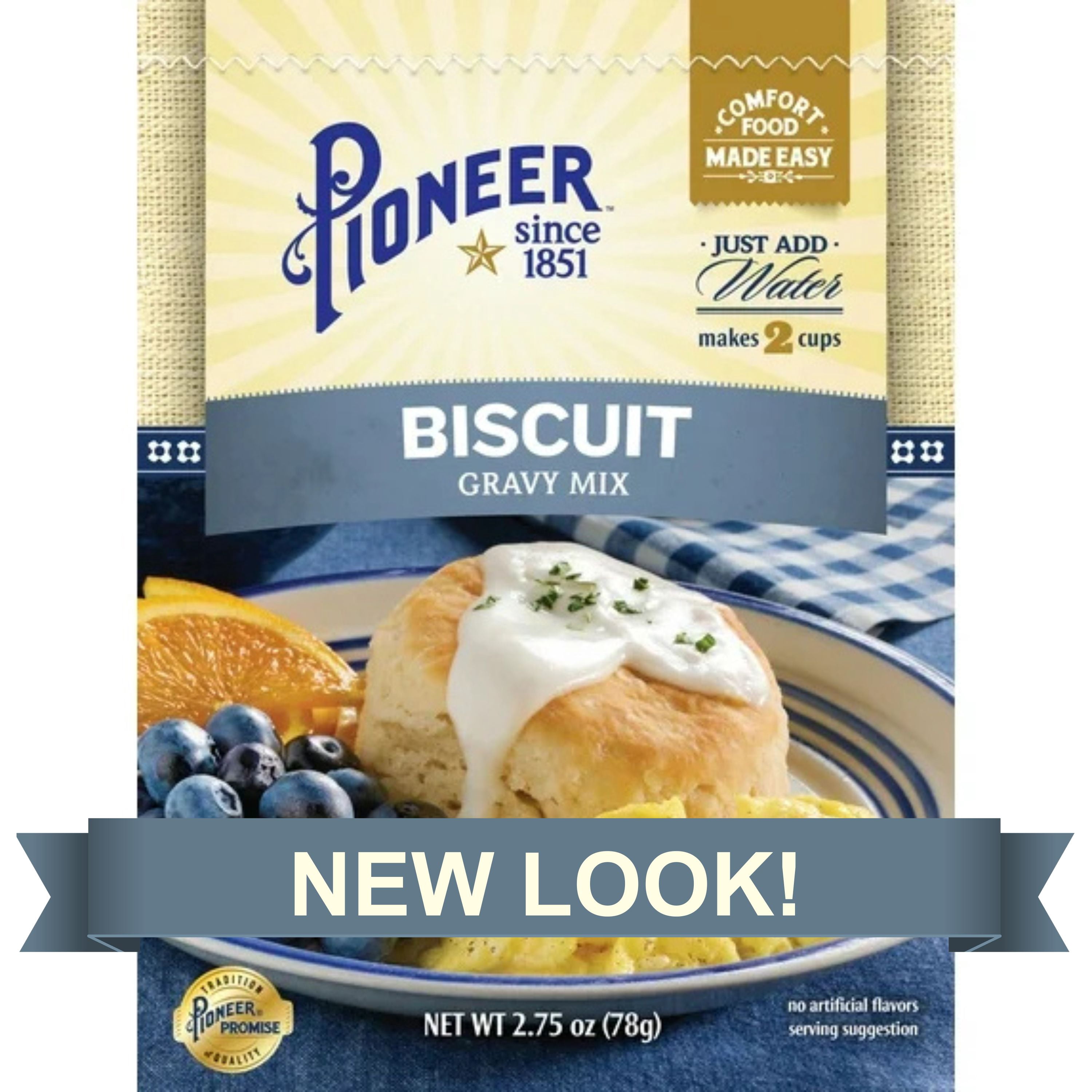 (12 pack) Pioneer Biscuit Gravy Mix, 2.75 oz – Just Add Water for Rich, Creamy Gravy – Perfect for Biscuits, Breakfast, and More!