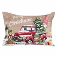thumbnail image 2 of Red Truck Christmas Throw Pillow Cover,Pillowcase Protectors with Zipper,Breathable Decorative Lumbar Pillow Case Cover,Gnomes Xmas Tree Snowflake Gifts Wooden Pillow Shams for Couch Sofa 12x20Inch, 2 of 8