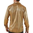 thumbnail image 3 of Men Dress Shirt Sequins Long Sleeve Button Down Shirt Disco Party Nightclub Prom Costume, 3 of 5