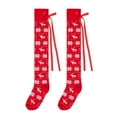 thumbnail image 6 of Rdhnmea Women's Christmas Thigh High Socks Cable Knit Over the Knee Boot Socks Xmas Snowflake Print Long Stockings Winter Warm Leg Warmers, 6 of 9