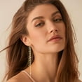 thumbnail image 3 of Gold/Silver Dangle Earrings for Women Dainty Long Tassel Drop Earrings, Hypoallergenic Dangling Lip Block Snake Chain Leaf Twisted Threader Earrings for Women Jewelry, 3 of 6