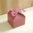 thumbnail image 2 of Caja de dulces creativa de color sólido con forma de mariposa, caja de papel con fondo cuadrado y forma de mariposa de papel perlado, 2 of 5