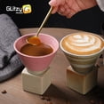 thumbnail image 2 of Japanese Tea Cup Retro Ceramic Coffee Cup with Saucer Set New Pottery Mug for Latte Espresso Pull Flower Cappuccino,100ml/3.5oz, 2 of 6