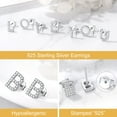thumbnail image 4 of FOCALOOK Crystal Initial Stud Earrings for Women 925 Sterling Silver Hypoallergenic Dainty Tiny Letter Q Sparkly Bling Cubic Zirconia Earrings Jewelry Gift, 4 of 9