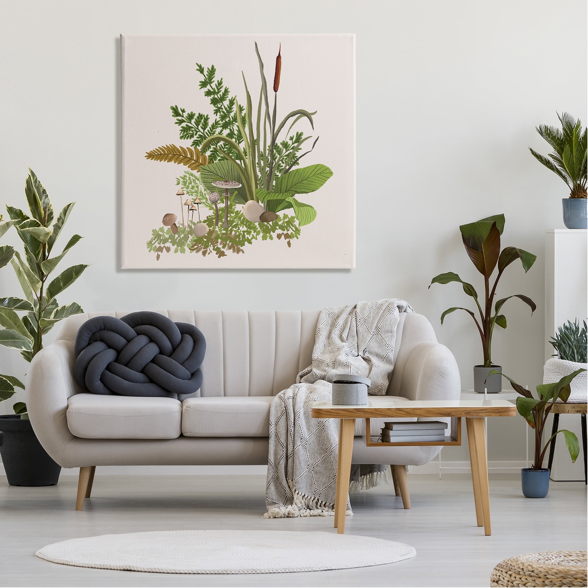 Stupell Industries Cottage Botanicals Plants Mushrooms Ferns Forest Floor Graphic Art Gallery Wrapped Canvas Print Wall Art, Design by House of Rose