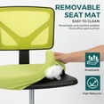 thumbnail image 6 of Seizeen Office Chair, Armless Desk Chair with Lumbar Support, Height Adjustable Computer Desk Chair for Office, Upholstered Task Chair with Swivel Rolling for Small Spaces, Green, 6 of 9