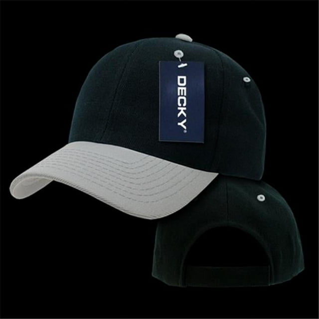 Decky 207-BLKGRY Deluxe Baseball Cap, Black & Grey