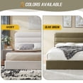 thumbnail image 5 of King Lift up Large Storage Platform Bed Frame with Fabric Upholstered Wingback 41.73" High Headboard, Olive Green, 5 of 12