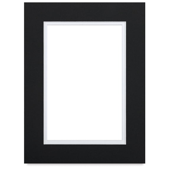 Blick Double Mat - Raven Black / Manor White, 9" x 12" (5-1/2" x 8-1/2" Opening)