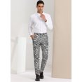 thumbnail image 3 of Pantalones estampados de animales para hombre Pantalones de vestir de fiesta de fiesta con frente plano estampado de cebra S, 3 of 6