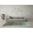 thumbnail image 3 of Ahgly Company Indoor Square Oriental Light Blue Traditional Area Rugs, 7' Square, 3 of 4