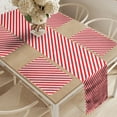 thumbnail image 2 of Ambesonne Candy Cane Table Runner & Placemats, Diagonal Red Lines, Placemat 4 pcs + Runner 14"x90", Red White, 2 of 2