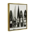 thumbnail image 2 of Stupell Industries Vintage Photography Men Surfer Surfboards Beach Sport Photograph Metallic Gold Floating Framed Canvas Print Wall Art, Design by Graffitee Studios, 2 of 5