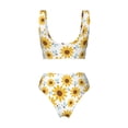 thumbnail image 6 of Rocae Sunflowers for Bikini Set for Women Two Piece Sexy High Swimsuits Split Crossover Bikini Large, 6 of 9