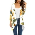 thumbnail image 2 of QATAINLAV Cardigan Women 2024, Casual Cover Up 3/4 Sleeve Kimonos Fall Fashion Floral Print Shawl Duster Cardigans Going Out Streetwear Prime Today Multicolor 5XL, 2 of 6