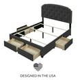 DG Casa Argo Tufted Upholstered Panel Bed Frame with Storage Drawers