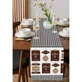 thumbnail image 4 of Table Runner Dresser Scarves 72 Inch Long,Sweet Home Quote Farm Wooden Plank Linen Dining Table Runners Retro Buffalo Checker Tabletop Scarf for Wedding Holiday Party Kitchen, 4 of 9