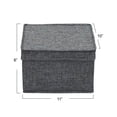 thumbnail image 2 of Household Essentials Medium Fabric Storage Bins, Set of 2, Storage Box with Fully Removable Lid, Luxe Graphite Fabric, 2 of 7