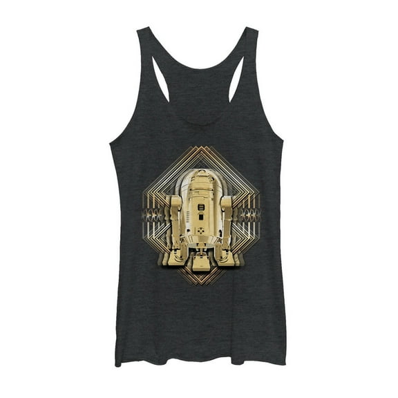 Women's Star Wars The Last Jedi R2-D2 Shake Racerback Tank Top Black Heather X Large