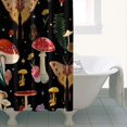 thumbnail image 4 of Red Mushroom Butterfly Black Pattern Shower Curtain 36"x72" ,Bathroom Decorative Shower Curtains Set with 12 Hooks,Modern Waterproof Washable Shower Curtain, 4 of 6