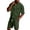 Army Green, variant on Mens Short Sets Two Pieces Outfits Button Waffle Knit Shorts and Short Sleeve Polo Shirts Set Summer Casual Tracksuits, Army Green XL