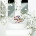 thumbnail image 5 of Rosec Jewels Natural Amethyst and Diamond Ring for Women - Leaf Wrap Cocktail Ring - Ready to Gift with Jewelry Box, 10K Yellow Gold, US 5.00, 5 of 9